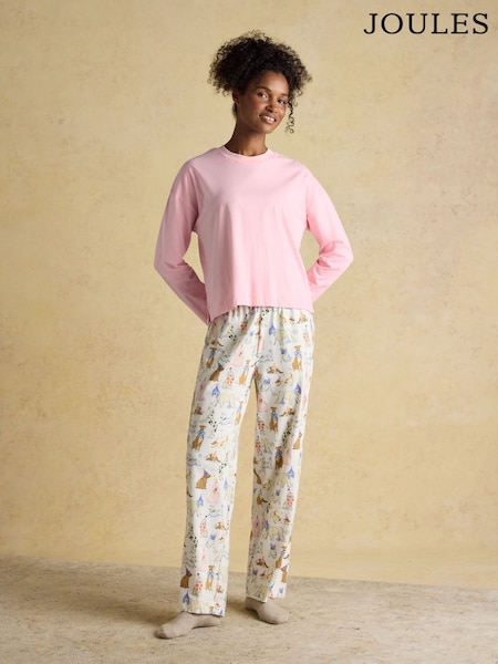 Joules Lyla Party Dogs Jersey Cotton Pyjama Set (AT7634) | R$ 385