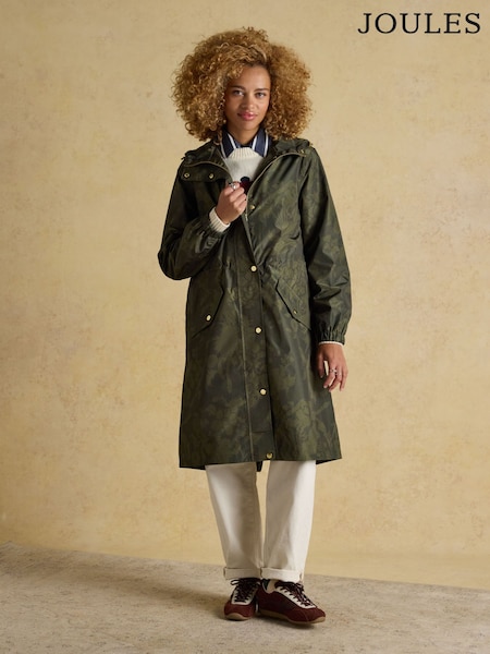 Joules Holkham Green Waterproof Packable Raincoat With Hood (AT7682) | R$ 740