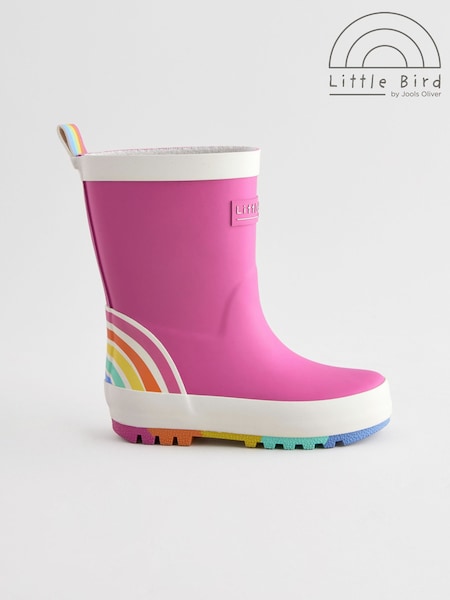 Little Bird by Jools Oliver Pink Rainbow Welly Boots (AT7691) | $61 - $73