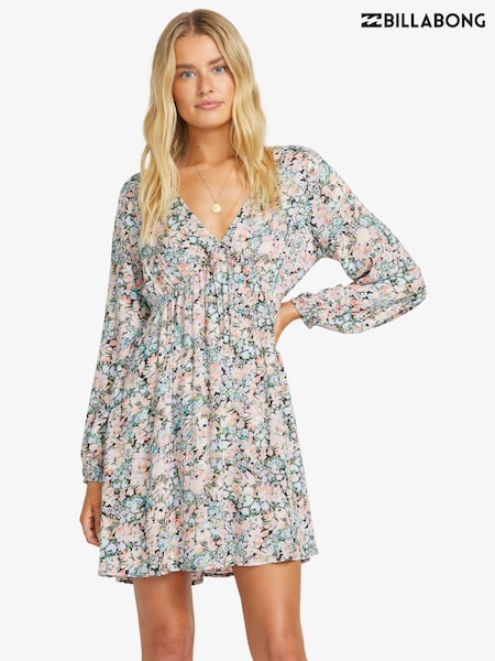 Billabong Blue Summer Floral Open Back Dress (AT7732) | €80