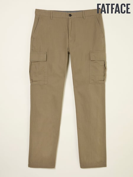 FatFace Stone Cotton Linen Cargo Trousers (AT7790) | €83