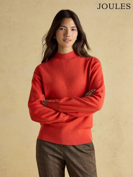 Joules Enid Orange High Neck Jumper (AT7826) | R$ 535
