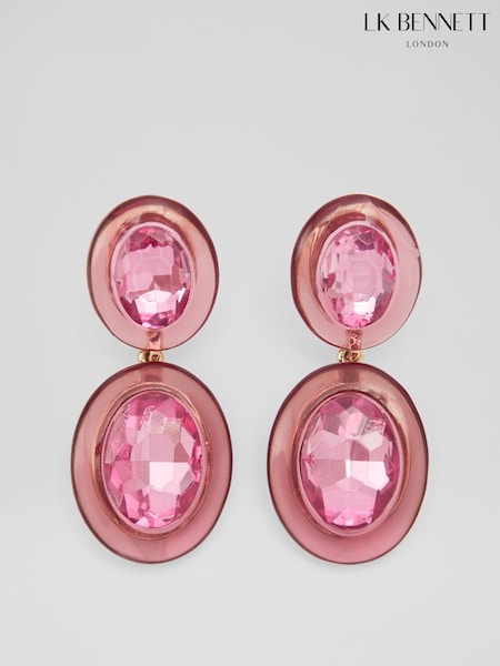 LK Bennett Metallic Callie Teal Resin Crystal Statement Jewellery Set (AT7856) | R$ 485