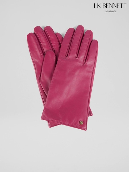 LK Bennett Pink Gina Pink Classic Lkb Stud Gloves (AT7862) | ₪397