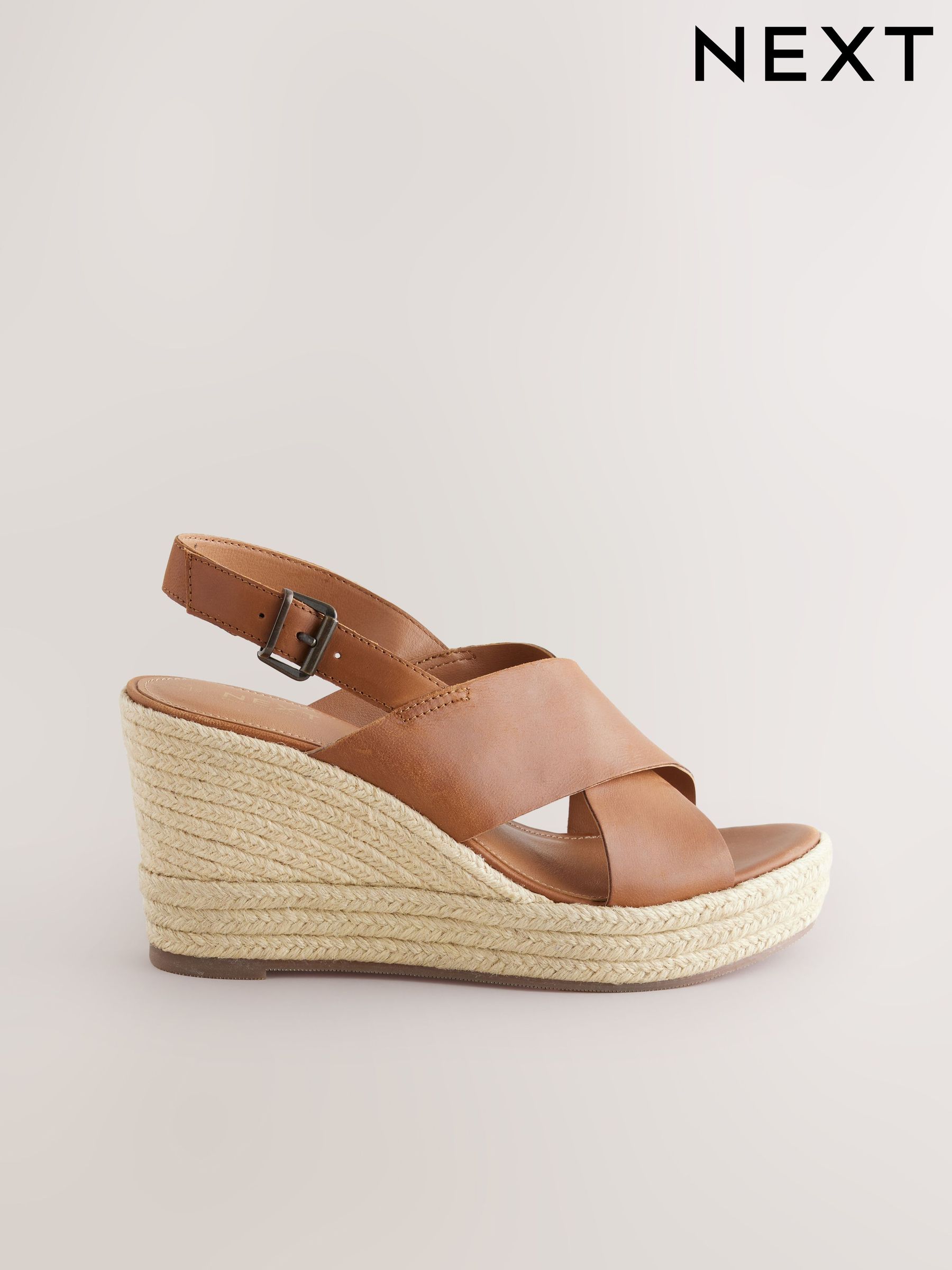 brown high wedges