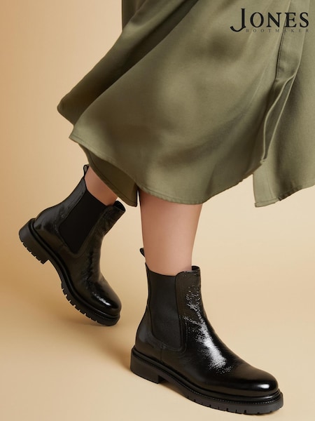Jones Bootmaker Kefalonia Leather Chelsea Black Boots (AT7947) | €165
