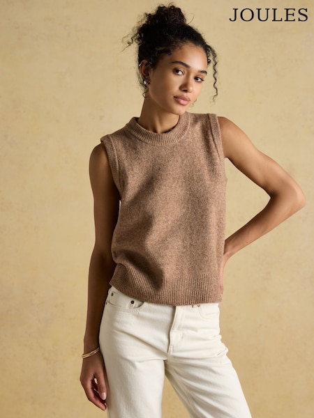 Joules Holly Tan Knitted Vest (AT8029) | R$ 395