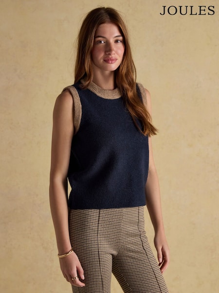 Marinha/Camelo - Joules Holly Knitted Vest (AT8039) | R$ 395