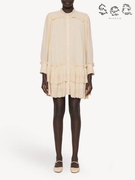 Sea New York Cream Lacey Embroidery Tunic Dress (AT8075) | 2,722 QAR