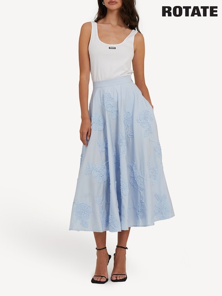 Rotate Blue Flower Maxi Skirt (AT8112) | $1,221