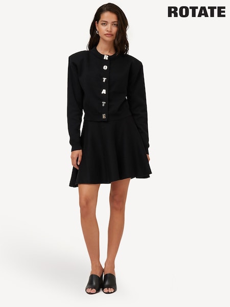 Rotate Black Firm Knit Cardigan (AT8114) | AED1,398