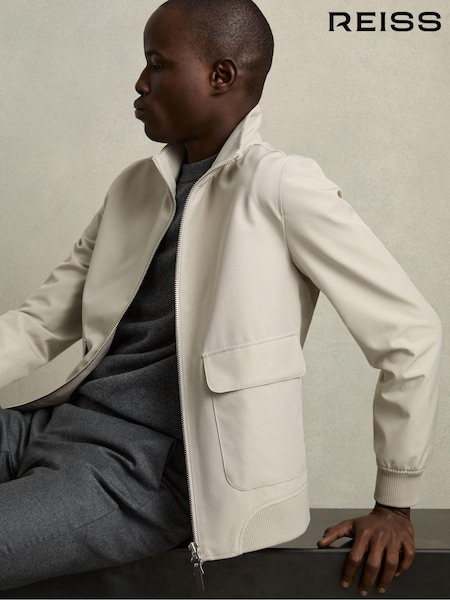 Reiss Stone Rufus Zip-Through Funnel-Neck Jacket (AT8151) | €370
