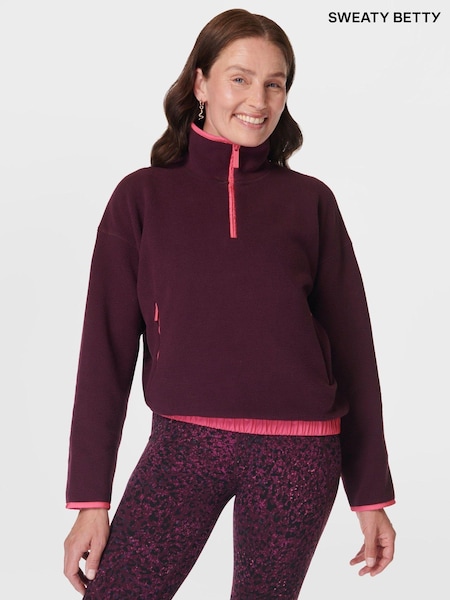 Violet - Sweaty Betty Mallow Half Zip Pullover Hoodie (AT8201) | 304 LEI