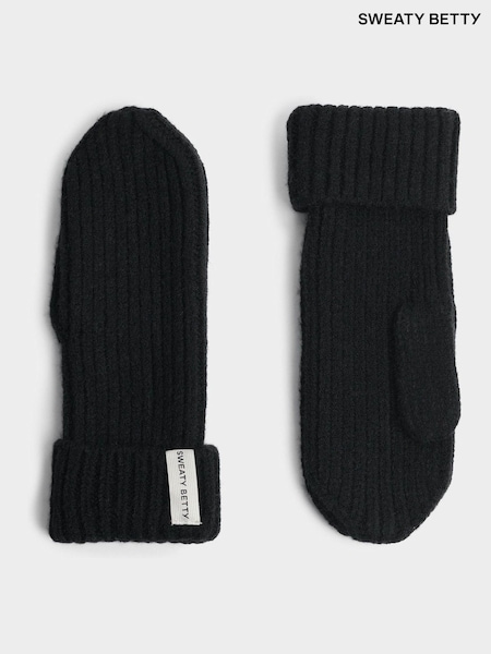 Schwarz - Sweaty Betty Snowfall Strickhandschuhe für den Winter (AT8208) | 23 €