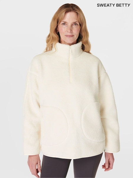 Weiß - Sweaty Betty Plush Textured Half Zip Fleece (AT8210) | 87 €
