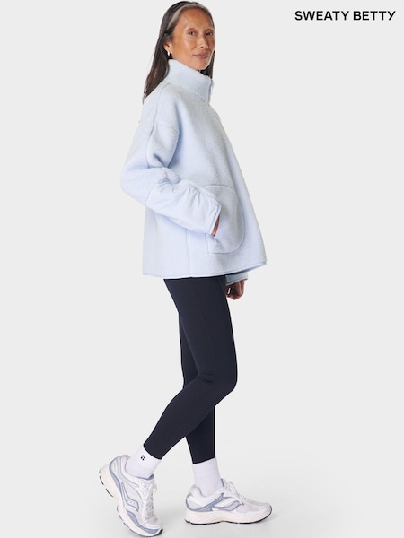 Синий - Sweaty Betty Plush Textured Half Zip Fleece (AT8225) | €74