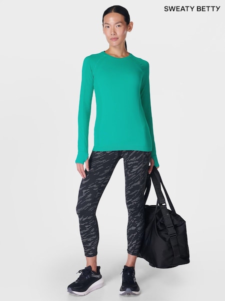 Sweaty Betty Green Athlete Seamless Workout Long Sleeve Top (AT8425) | €37