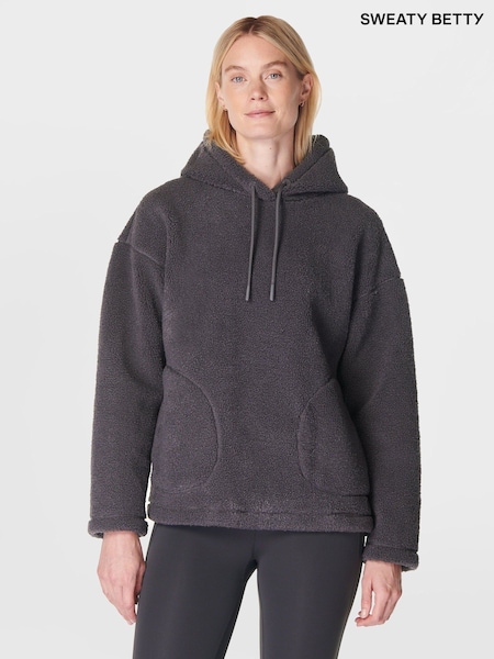 Sweaty Betty Grey Plush Textured Hoodie (AT8446) | ₪629