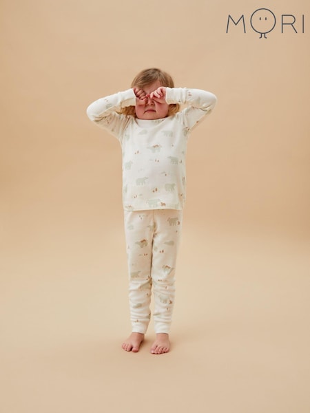 MORI Cream Polar Bear Print Pyjamas Set (AT8464) | AED195 - AED207