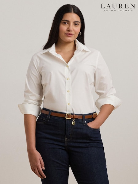 Lauren Ralph Lauren Curve Jamelko Non Iron Stretch Cotton White Shirt (AT8470) | 7,750 UAH