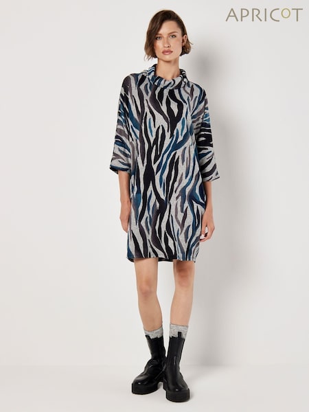 Apricot Green Zebra Cocoon Dress (AT8625) | €44