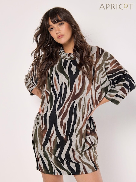 Apricot Orange Zebra Cocoon Dress (AT8631) | €44