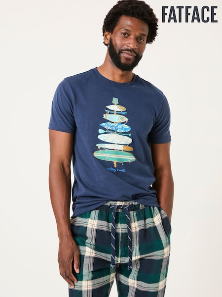 Navy Christmas Tree Stack T-Shirt (AT8640) | €19.50