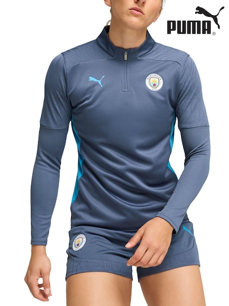 Puma Blue Blue Manchester City Training Quarter Zip Top Womens (AT8810) | €43