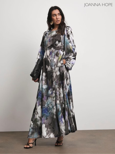 Joanna Hope Satin Maxi Multi Print Dress (AT9047) | €126