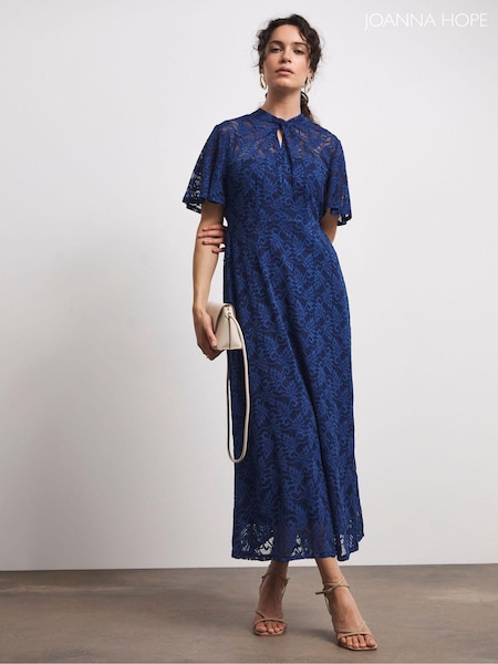 Joanna Hope Lace Angel Sleeve Midi Dress With Keyhole Detail (AT9056) | €115