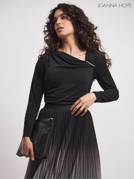 Joanna Hope Jersey Black Top With Hardwear (AT9059) | €58