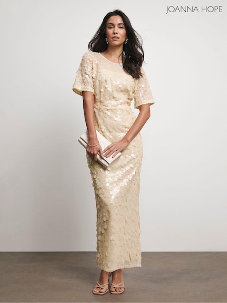 Joanna Hope Cream Sequin Column Dress (AT9062) | €159