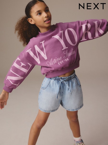 Berry Pink Slogan Varsity Sweatshirt (3-16yrs) (AT9150) | €17 - €24
