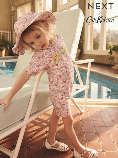 Рожевий - Cath Kidston Ditsy Floral Print Hat (3mths-10yrs) (AT9245) | 412 грн - 494 грн
