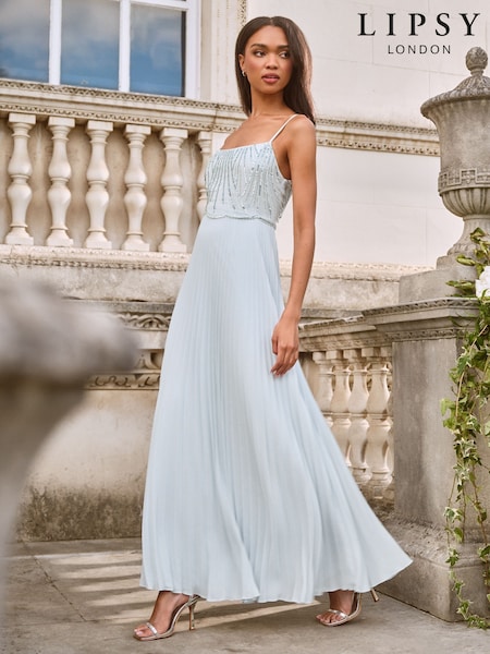 Lipsy Embellished Cami Pleated Maxi Bridesmaid Dress (AT9297) | ‏73 ر.ع.‏