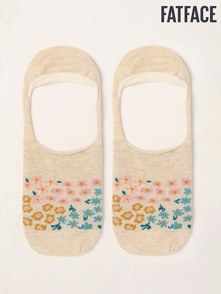 FatFace Oatmeal Floral Footsie Socks (AT9314) | ₪25