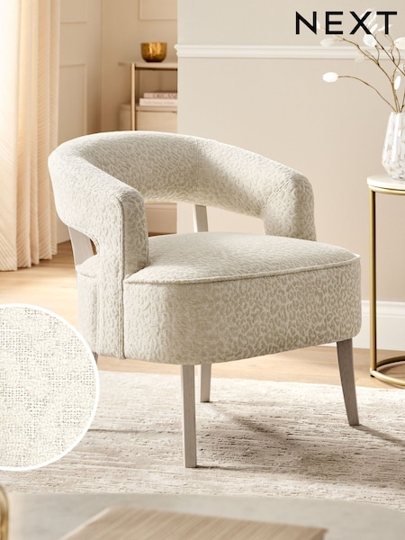 Linen Look Leopard Light Natural Remi Wood Accent Chair (AT9354) | €320