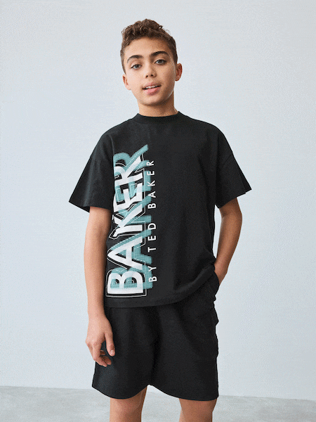 Baker by Ted Baker Graphic T-Shirt and Cargo Shorts Set (AT9383) | ₪176 - ₪196