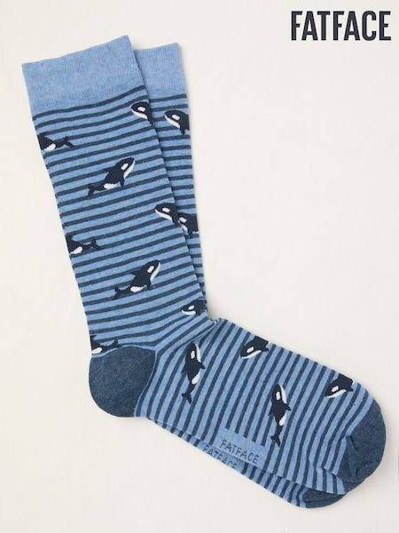 FatFace Blue Killer Whale Socks (AT9388) | €11