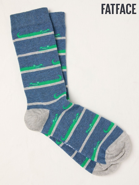 FatFace Blue Crocodile Socks (AT9389) | €11
