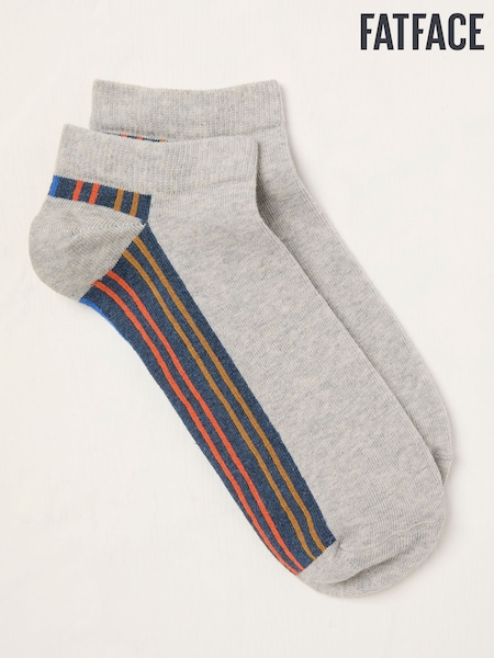FatFace Grey Stripe Trainer Socks (AT9394) | €8