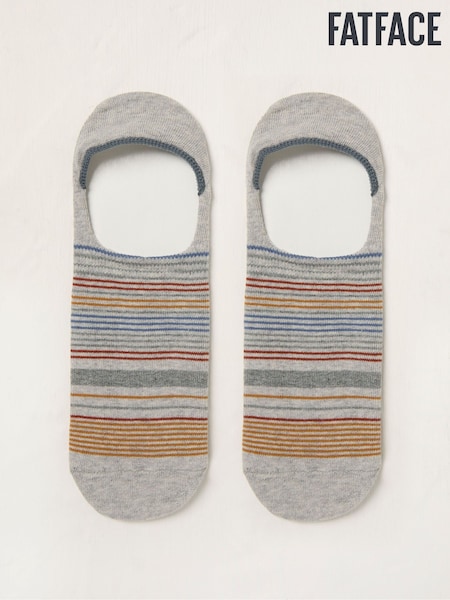 FatFace Grey Stripe Footsie Socks (AT9396) | €7