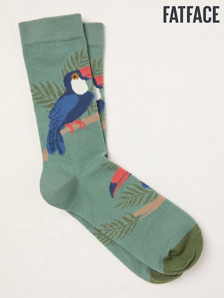FatFace Green Toucan Socks (AT9404) | AED44