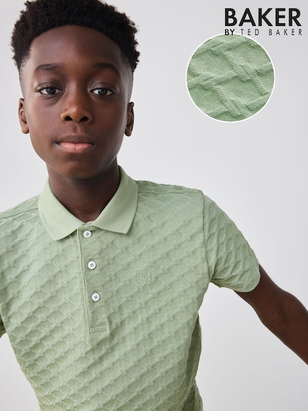 Baker by Ted Baker Textured 100% Cotton Polo Shirt (AT9428) | € 29 - € 37