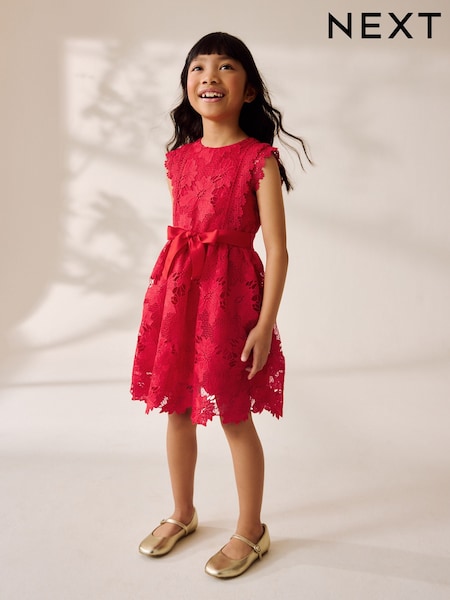 أحمر - Lace Occasion Dress (3-16yrs) (AT9447) | ‏213 د.إ.‏ - ‏ 244‏ د.إ.