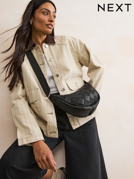 Black Weave Sling Bag (AT9515) | kr357
