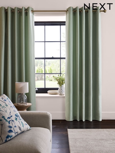 Duck Egg Blue Spot Jacquard Eyelet Lined Curtains (AT9541) | 441 QAR - 931 QAR