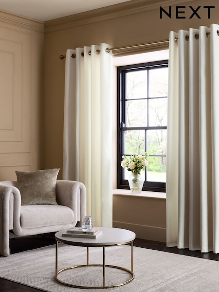 White Spot Jacquard Eyelet Lined Curtains (AT9542) | €114 - €240