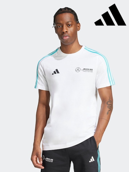 adidas White/Black Mercedes AMG Petronas Formula One Team DNA T-Shirt (AT9560) | 188 QAR