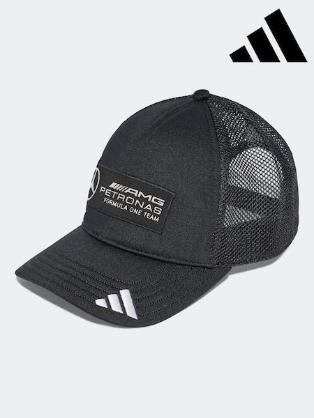 adidas Black/White Mercedes AMG Petronas Formula One Team Trucker Cap (AT9564) | $88
